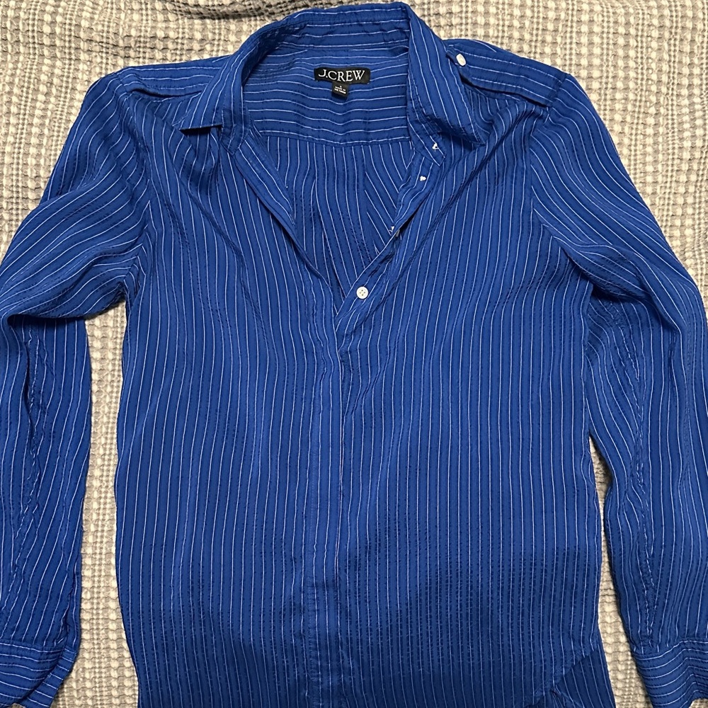 J. Crew Navy Pinstripe Shirt